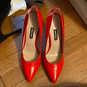 Nine West Red Patent Leather Heels